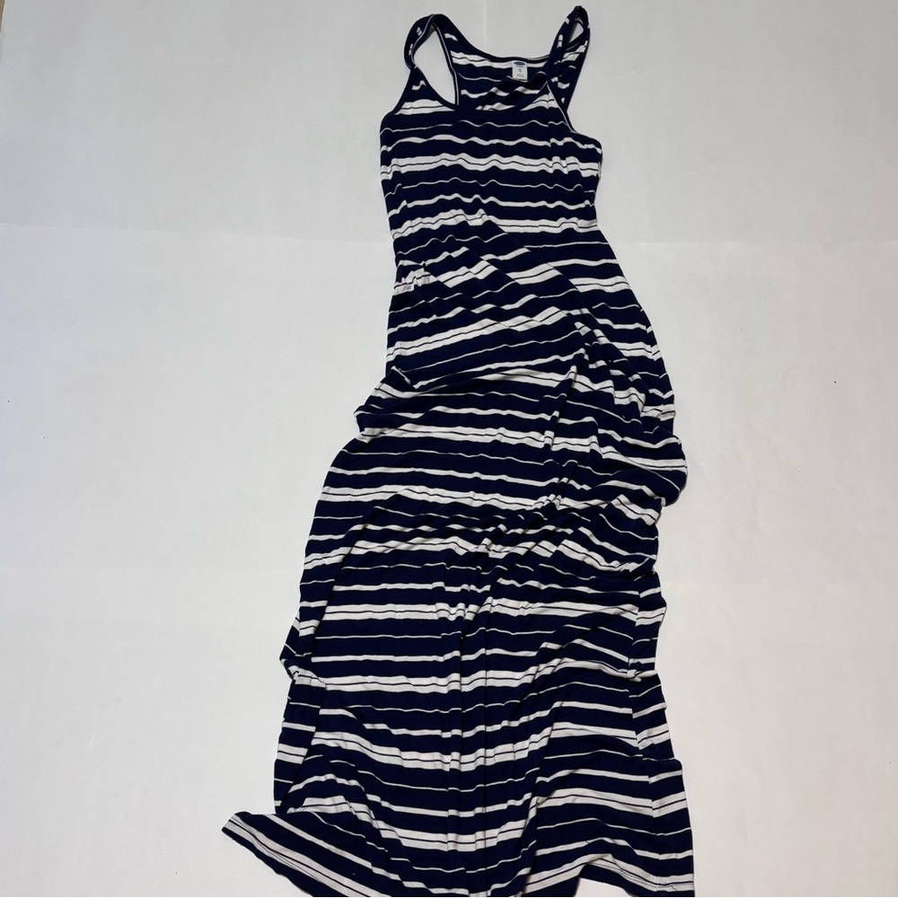 49. Striped Navy and White Maxi Dress
